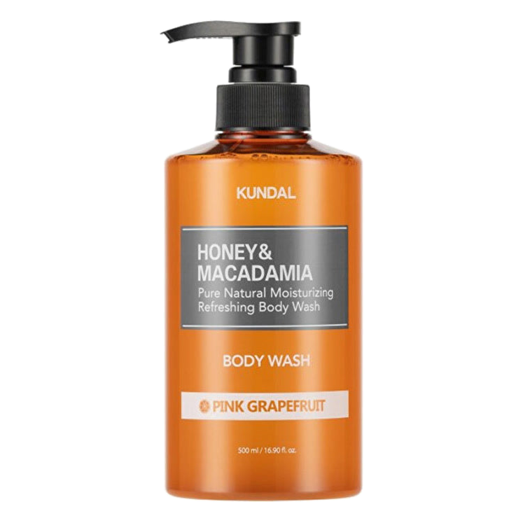 KUNDAL – Honey & Macadamia Pure Body Wash, Pink Grapefruit, 500ml