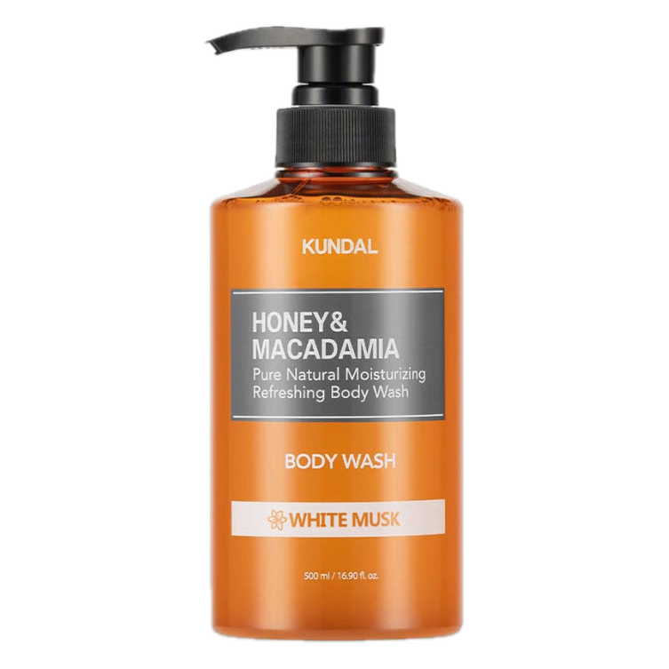 KUNDAL – Honey & Macadamia Pure Body Wash, White Musk, 500ml