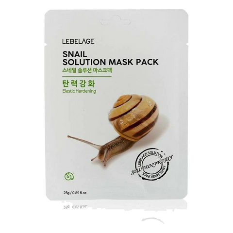 LEBELAGE – Snail Solution Mask Pack, 25g, 1pc