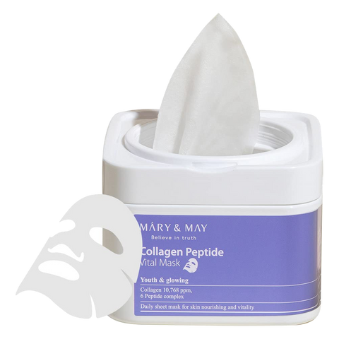 Mary & May – Collagen Peptide Vital Mask, 30pcs