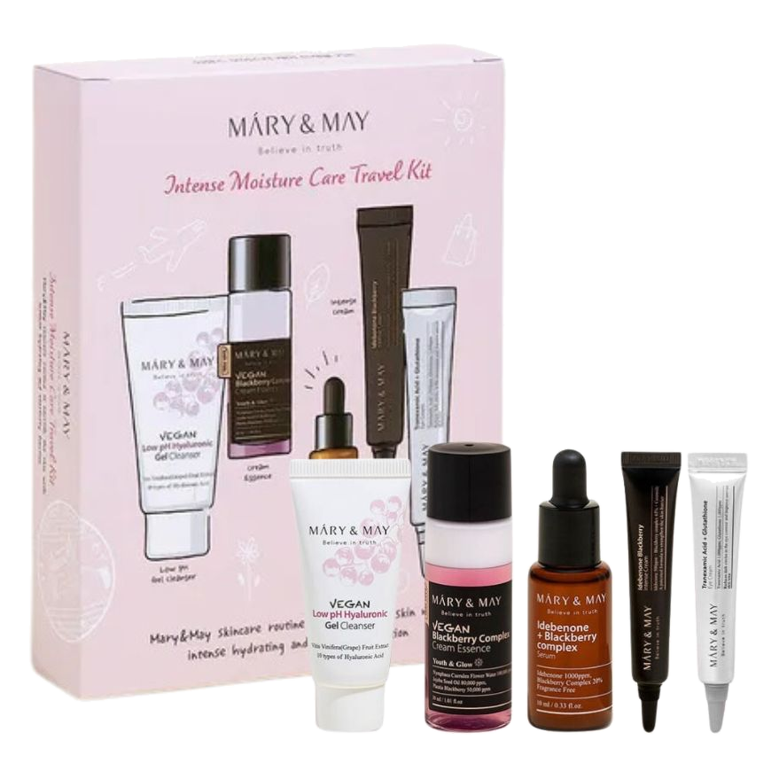 Mary & May – Intense Moisture Care Travel Kit, 30ml+30ml+10ml+12g+12g