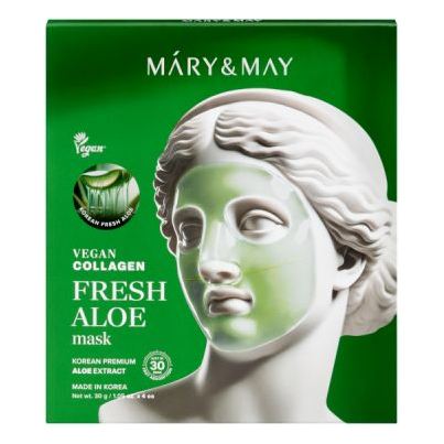 Mary & May – Vegan Collagen Fresh Aloe Mask – 30g*4ea