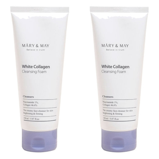 Mary & May – White Collagen Cleansing Foam Duo Twin Pack, 150ml – 2ea