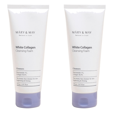 Mary & May – White Collagen Cleansing Foam Duo Twin Pack, 150ml – 2ea