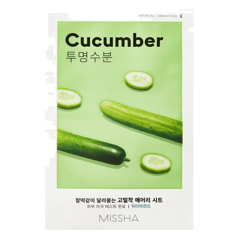 Missha – Airy Fit Sheet Mask – Cucumber, 19g