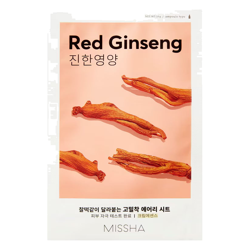 Missha – Airy Fit Sheet Mask – Red Ginseng, 19g