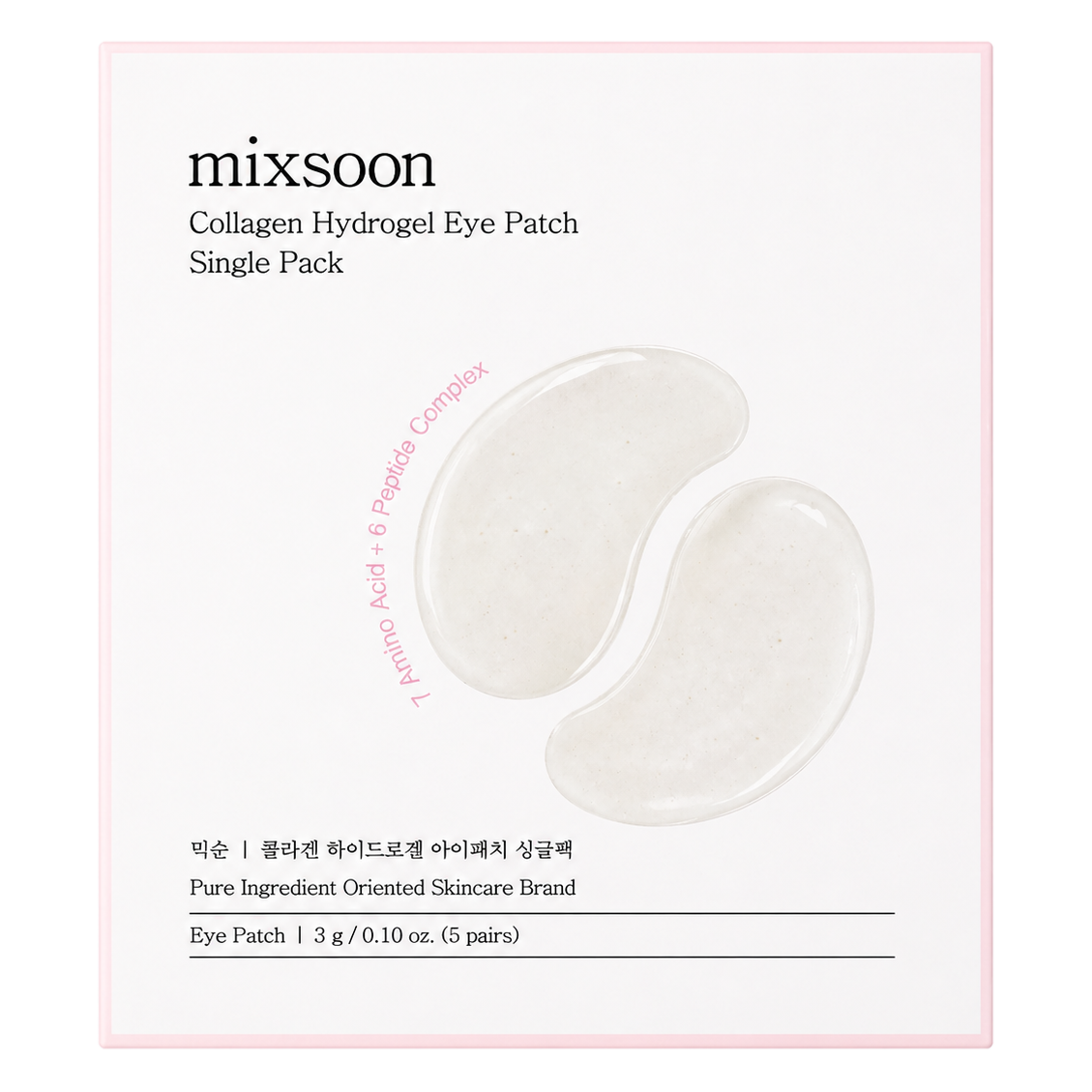 Mixsoon – Collagen Hydrogel Eye Patch Single Pack, 5 pairs