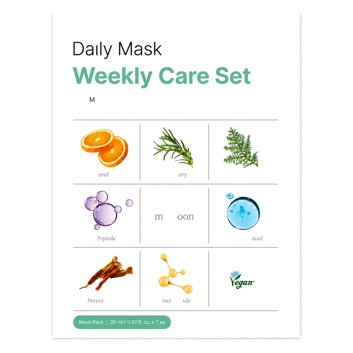 Mixsoon – Daily Mask Weekly Care Set, 7 sheets