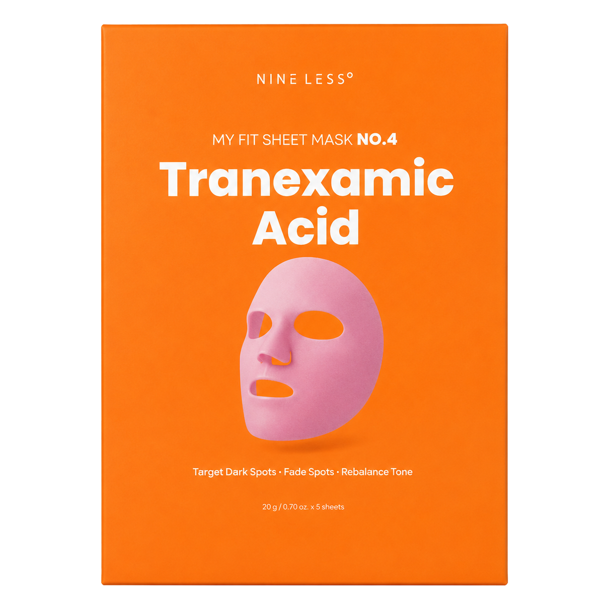 NINE LESS – My Fit Sheet Mask No.4 Tranexamic Acid, 1 Box, 20g x 5ea
