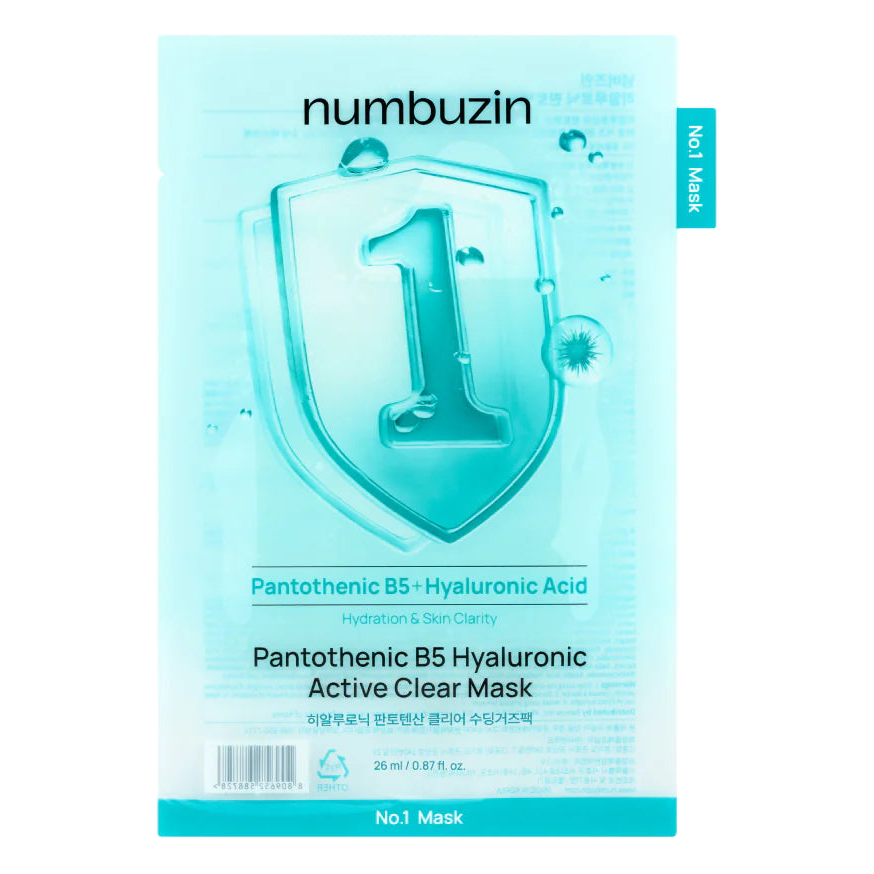 Numbuzin – No.1 Pantothenic B5 Hyaluronic Active Clear Mask, 26ml, 1 piece