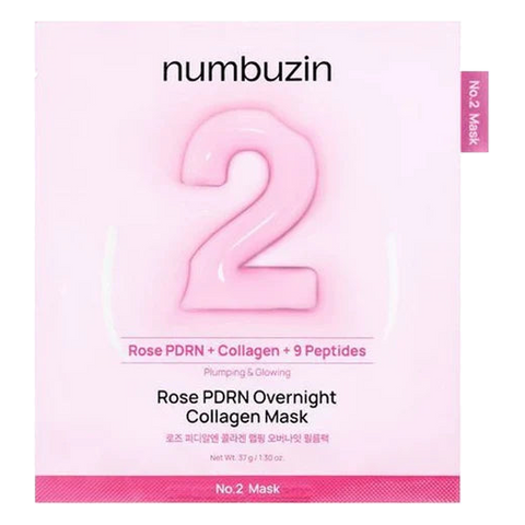 Numbuzin – No.2 Rose PDRN Overnight Collagen Mask, 37g, 1 piece