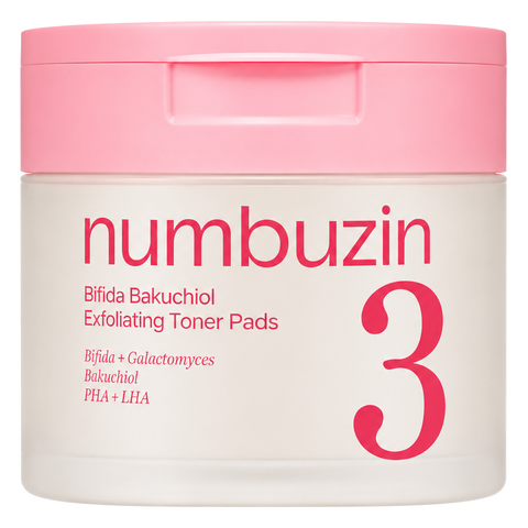 Numbuzin – No.3 Bifida Bakuchiol Exfoliating Toner Pads, 190ml (70 pads)