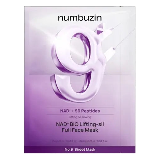Numbuzin – No.9 NMN + 50 Peptides Bio Lifting-sil Full Face Mask 1pcs