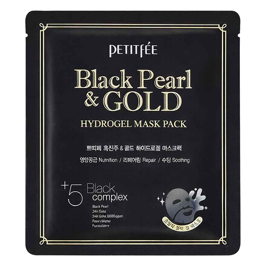 Petitfee – Black Pearl & Gold Intensive Hydrogel Mask Pack, 32g, 1 piece