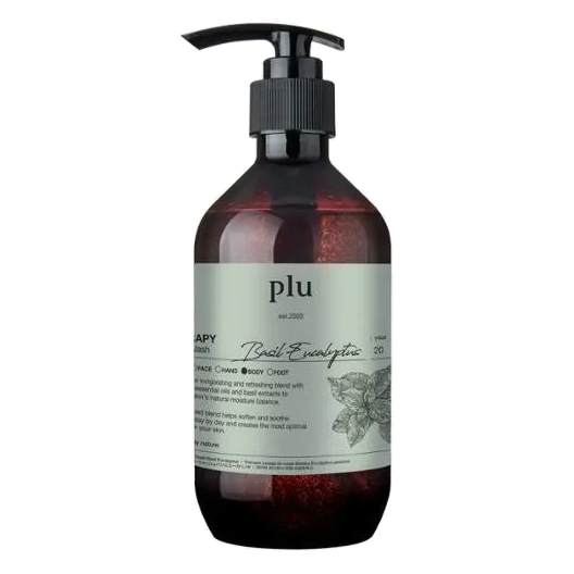 plu – Aroma Body Wash, Basil Eucalyptus, 500ml