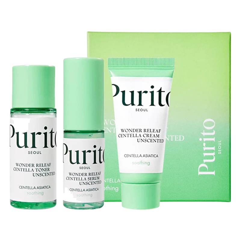 PURITO – Wonder Releaf Centella Mini Kit Unscented, 3 PCs