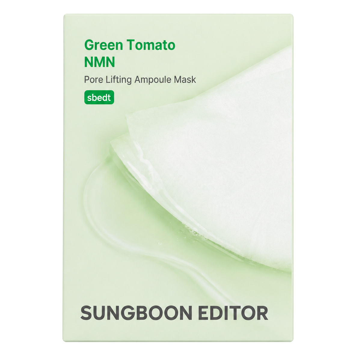 Sungboon Editor – Green Tomato NMN Pore Lifting Ampoule Mask, 10 Sheets