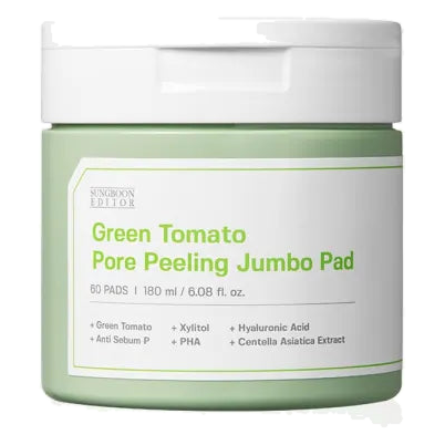 Sungboon Editor – Green Tomato Pore Peeling Jumbo Pad 180ml 60EA