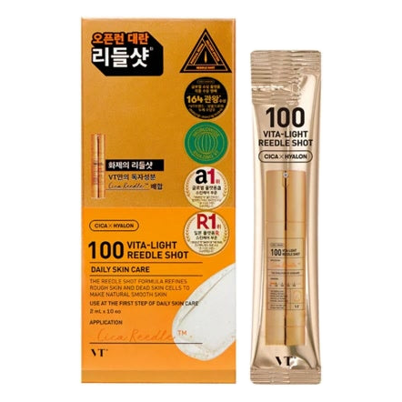 VT Cosmetics – Vita-Light Reedle Shot 100 Essence – 2ml*10ea